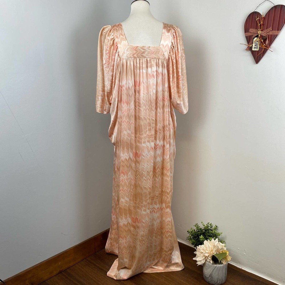 Georgie Keyloun Vintage 70s Neutral Kaftan Maxi Dress - Picture 5 of 8